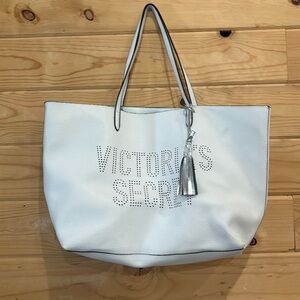 Victorias Secret White Pebble Laser Cut Bag